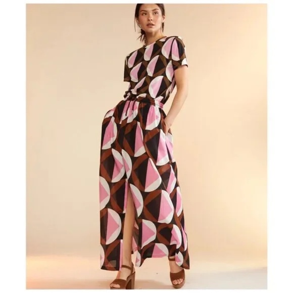 Cynthia Rowley Geometric Cotton Voile Maxi Skirt - Picture 1 of 10